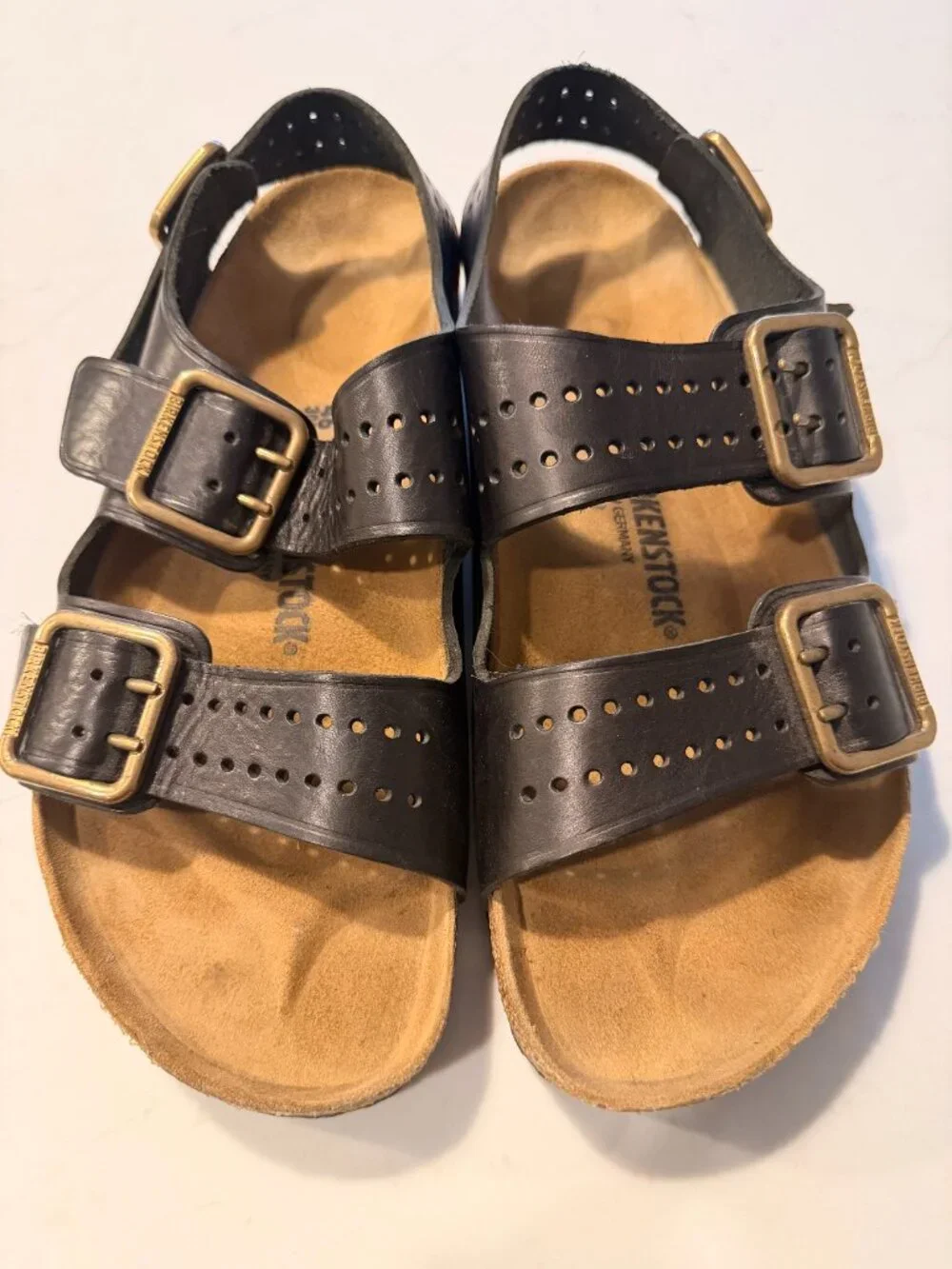 Birkenstock Milano Black Leather Sandals EU 46 / US 13